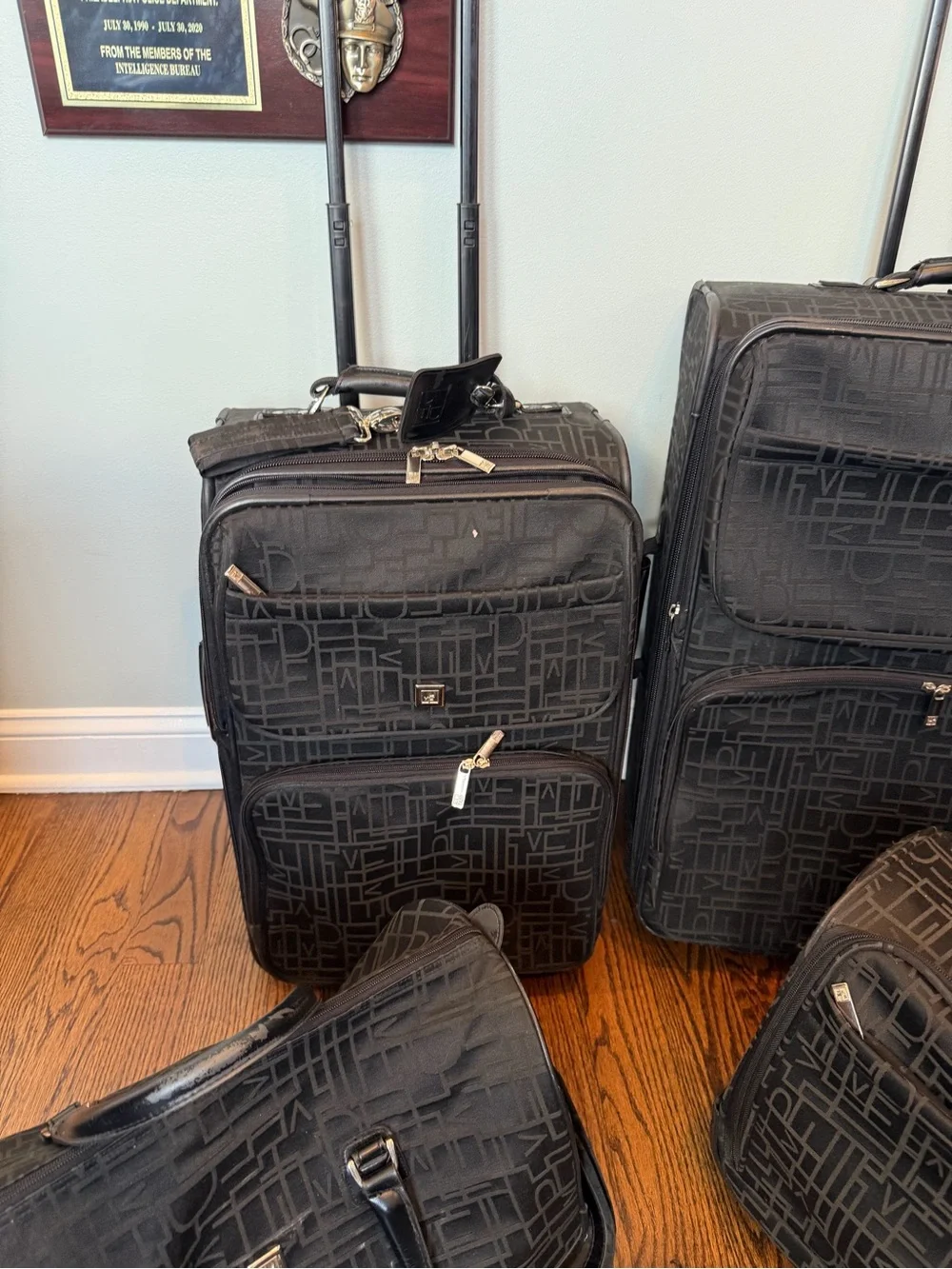 Diane Von Furstenberg DVF Black monogram Luggage 25” Carry-On suitcase